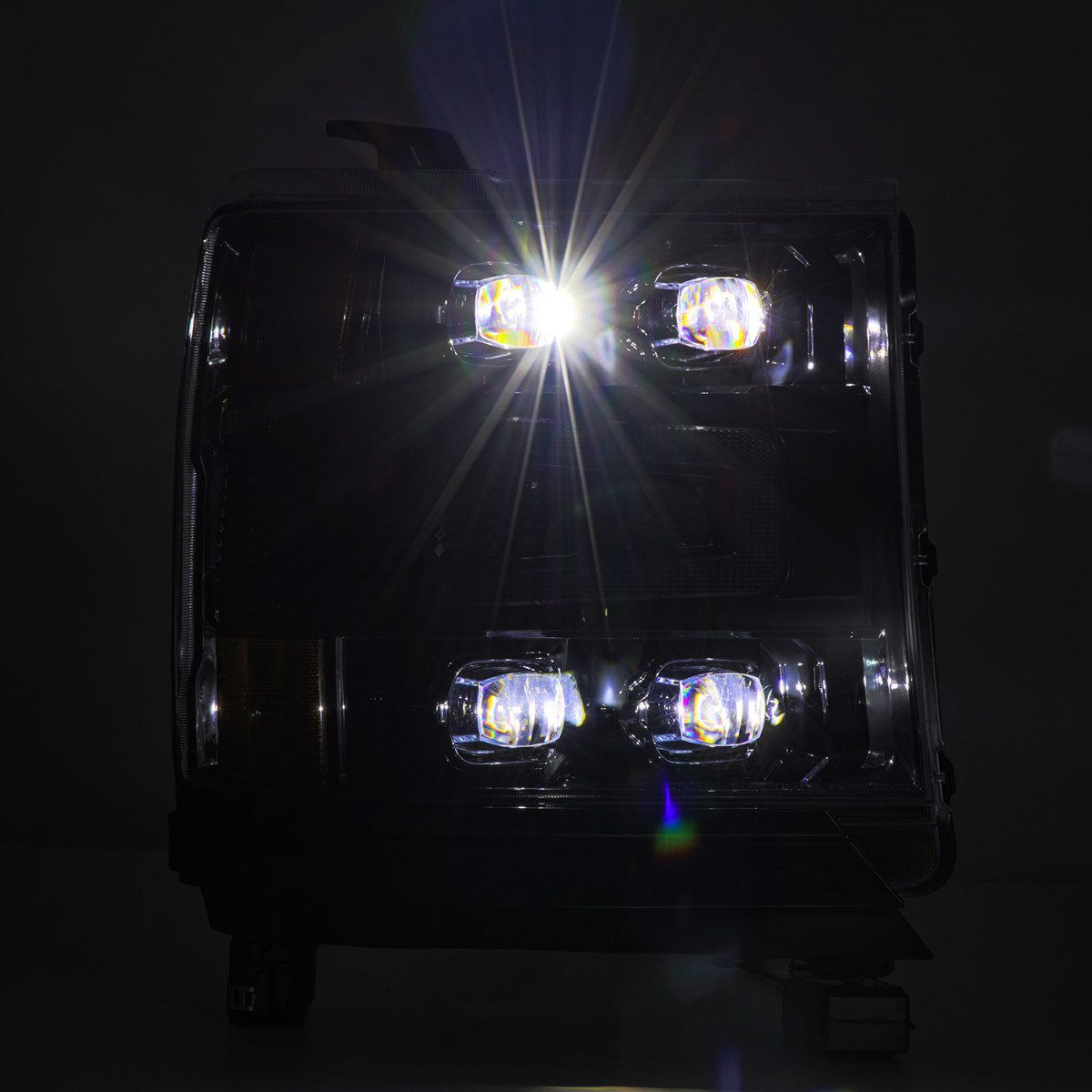 16-18 Chevrolet Silverado 1500 NOVA-Series LED Projector Headlights Alpha-Black by AlphaRex