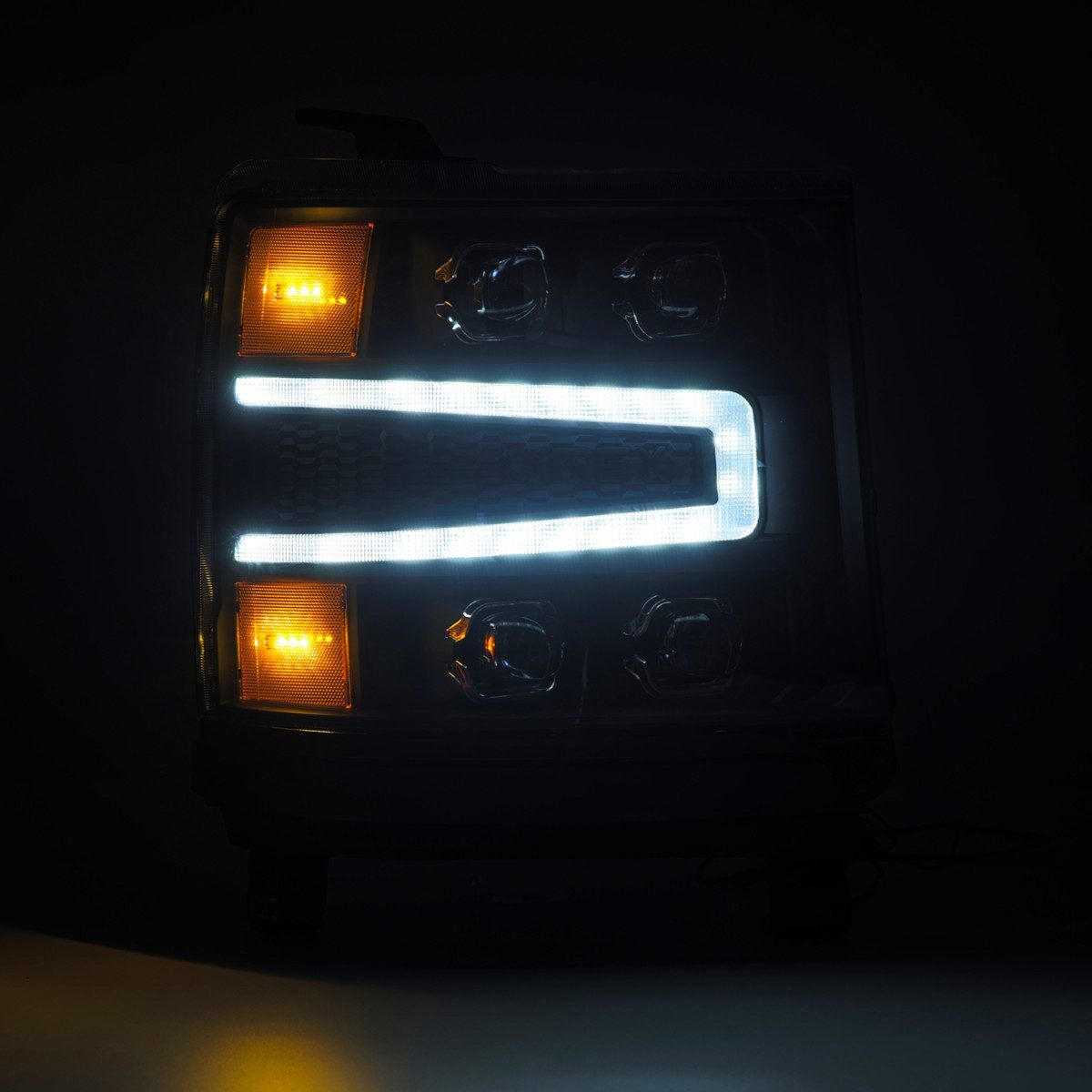 16-18 Chevrolet Silverado 1500 NOVA-Series LED Projector Headlights Black by AlphaRex
