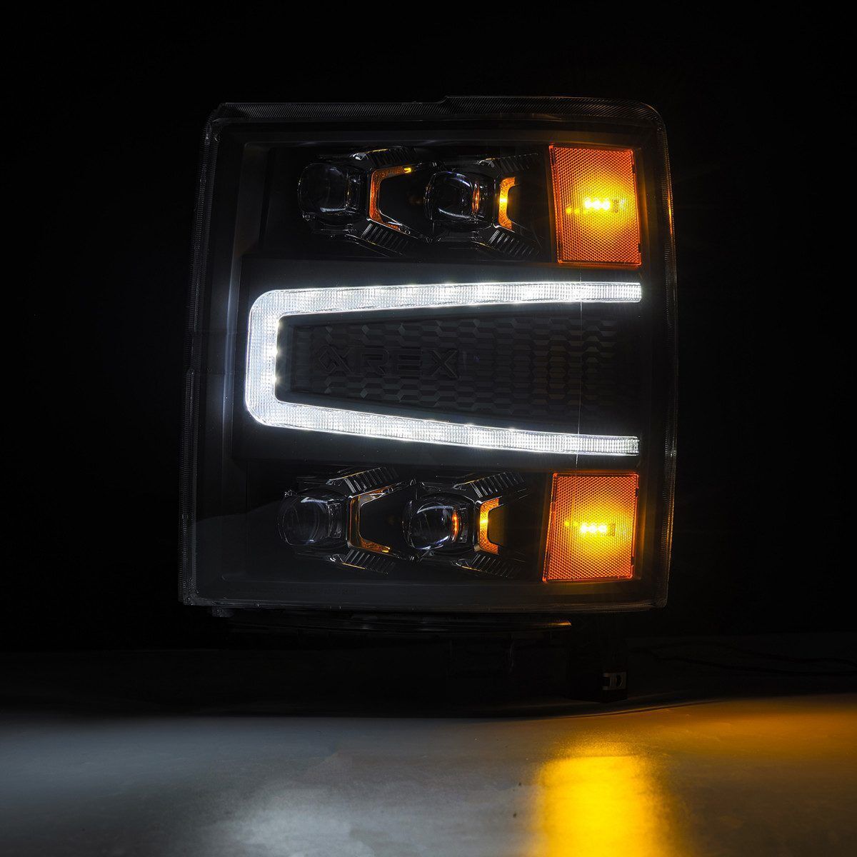 14-15 Chevrolet Silverado NOVA-Series LED Projector Headlights Black by AlphaRex