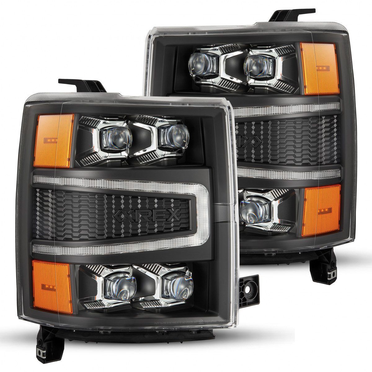 14-15 Chevrolet Silverado NOVA-Series LED Projector Headlights Black by AlphaRex - 880239