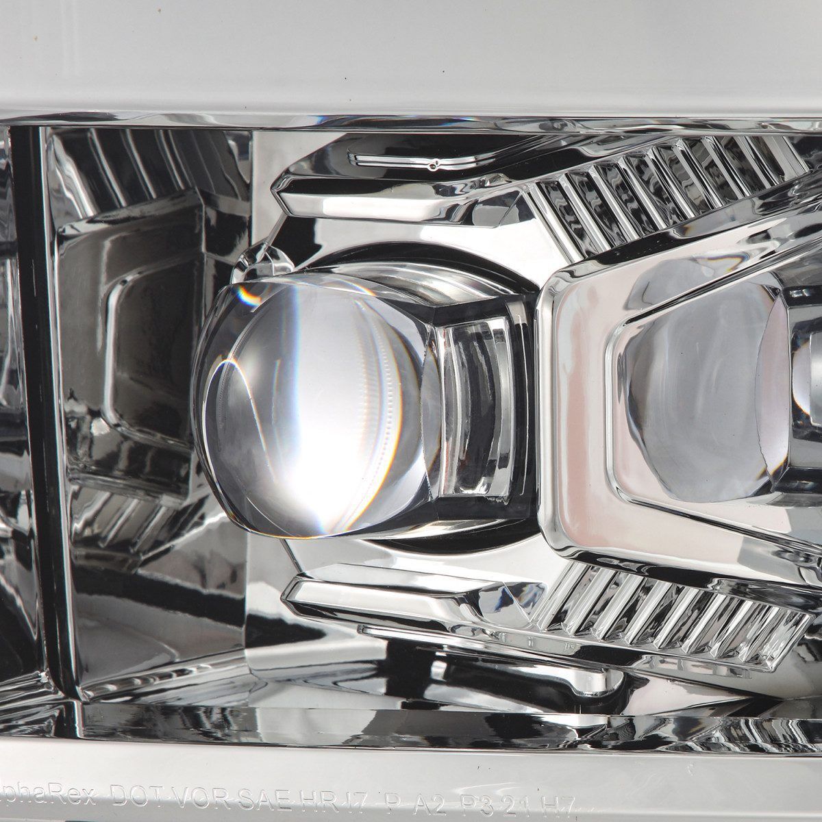 14-15 Chevrolet Silverado NOVA-Series LED Projector Headlights Chrome by AlphaRex