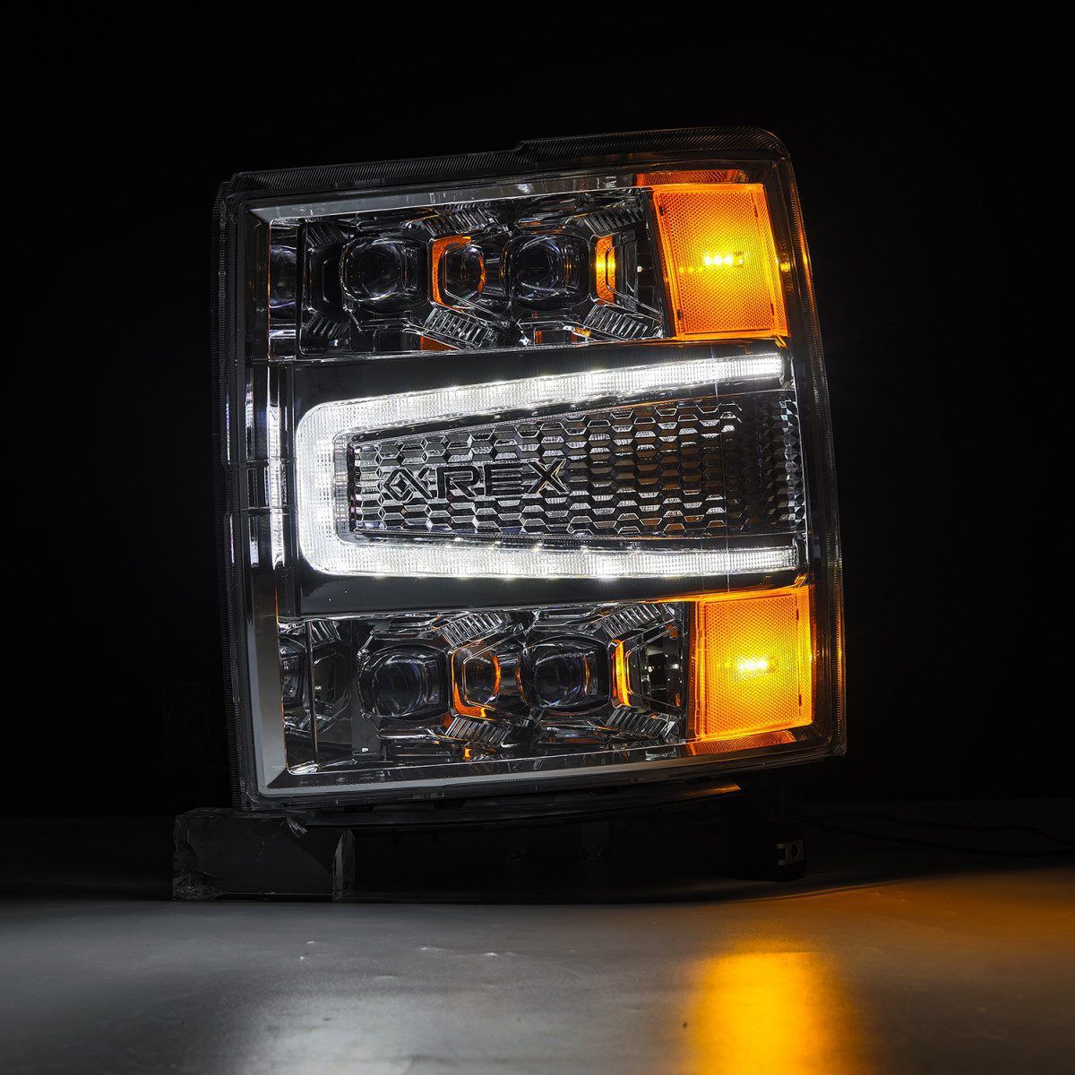 14-15 Chevrolet Silverado NOVA-Series LED Projector Headlights Chrome by AlphaRex