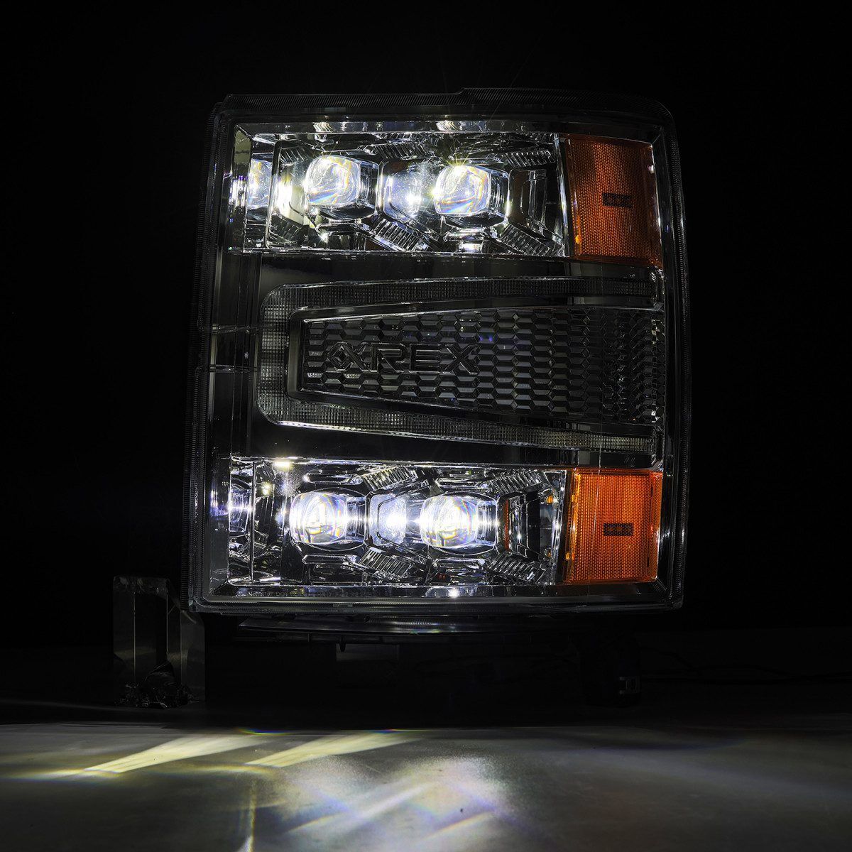 14-15 Chevrolet Silverado NOVA-Series LED Projector Headlights Chrome by AlphaRex