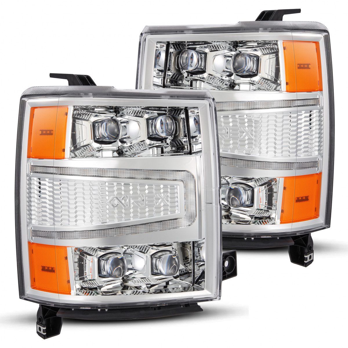 14-15 Chevrolet Silverado NOVA-Series LED Projector Headlights Chrome by AlphaRex - 880240