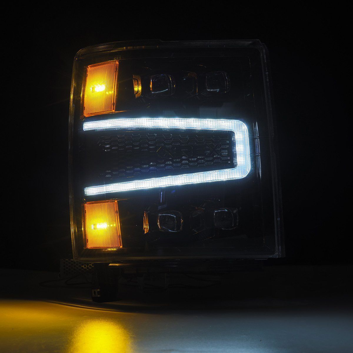 14-15 Chevrolet Silverado NOVA-Series LED Projector Headlights Alpha-Black by AlphaRex