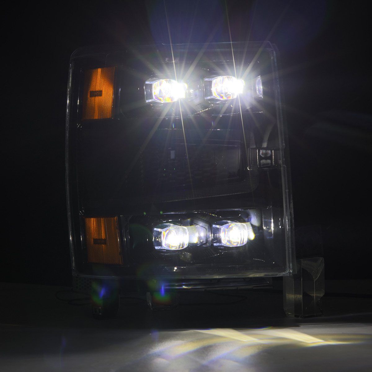 14-15 Chevrolet Silverado NOVA-Series LED Projector Headlights Alpha-Black by AlphaRex