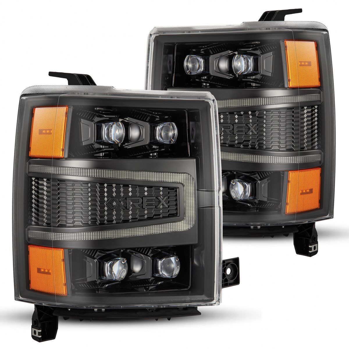 14-15 Chevrolet Silverado NOVA-Series LED Projector Headlights Alpha-Black by AlphaRex - 880241