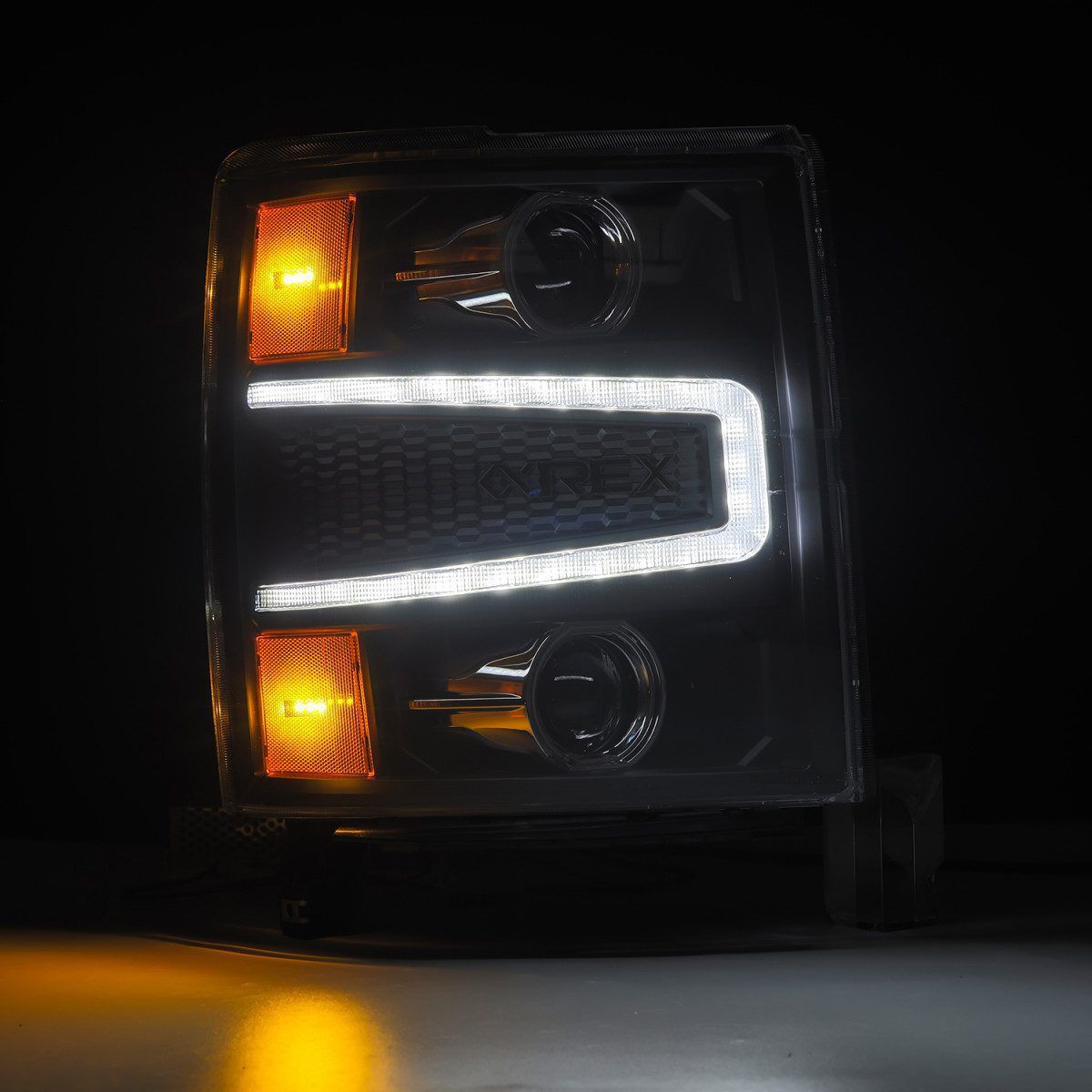 14-15 Chevrolet Silverado PRO-Series LED Projector Headlights Black by AlphaRex