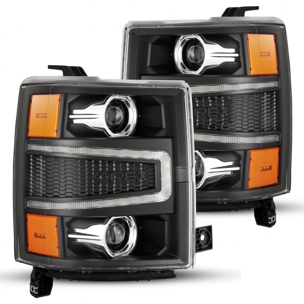 14-15 Chevrolet Silverado PRO-Series LED Projector Headlights Black by AlphaRex - 880245