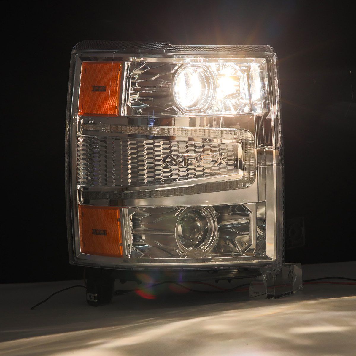 14-15 Chevrolet Silverado PRO-Series LED Projector Headlights Chrome by AlphaRex