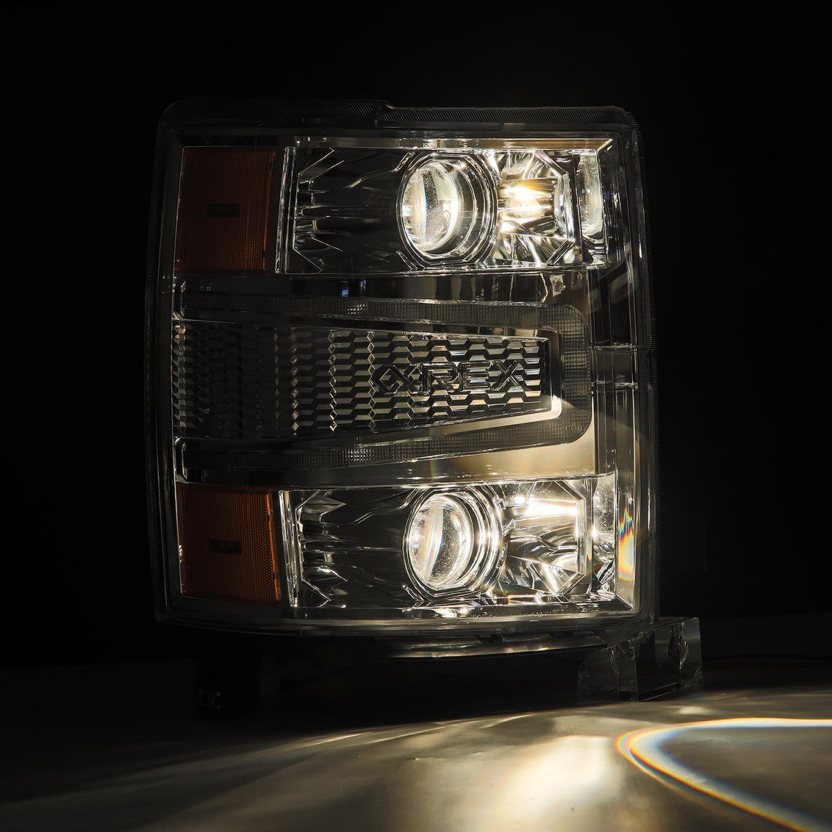 14-15 Chevrolet Silverado PRO-Series LED Projector Headlights Chrome by AlphaRex