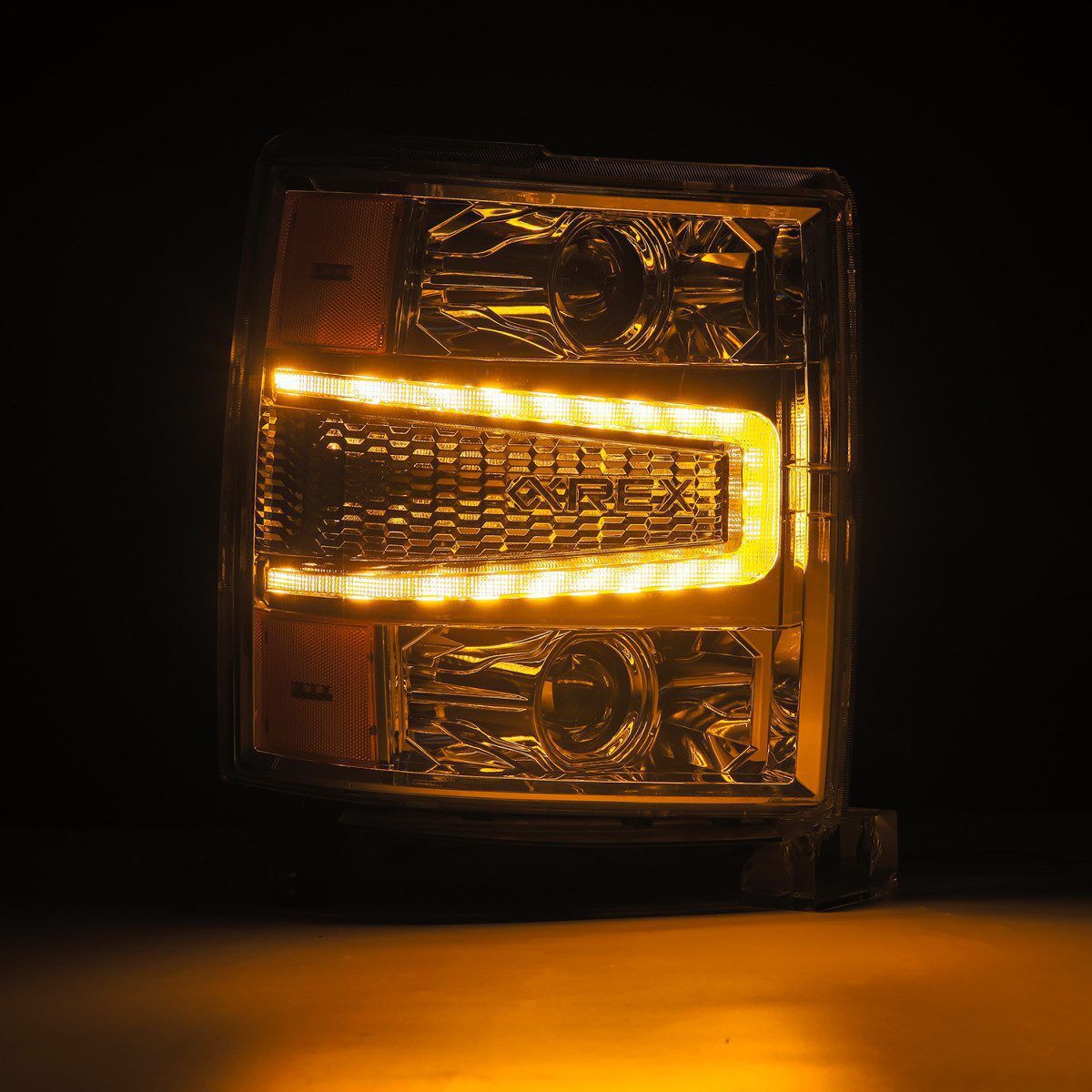 14-15 Chevrolet Silverado PRO-Series LED Projector Headlights Chrome by AlphaRex