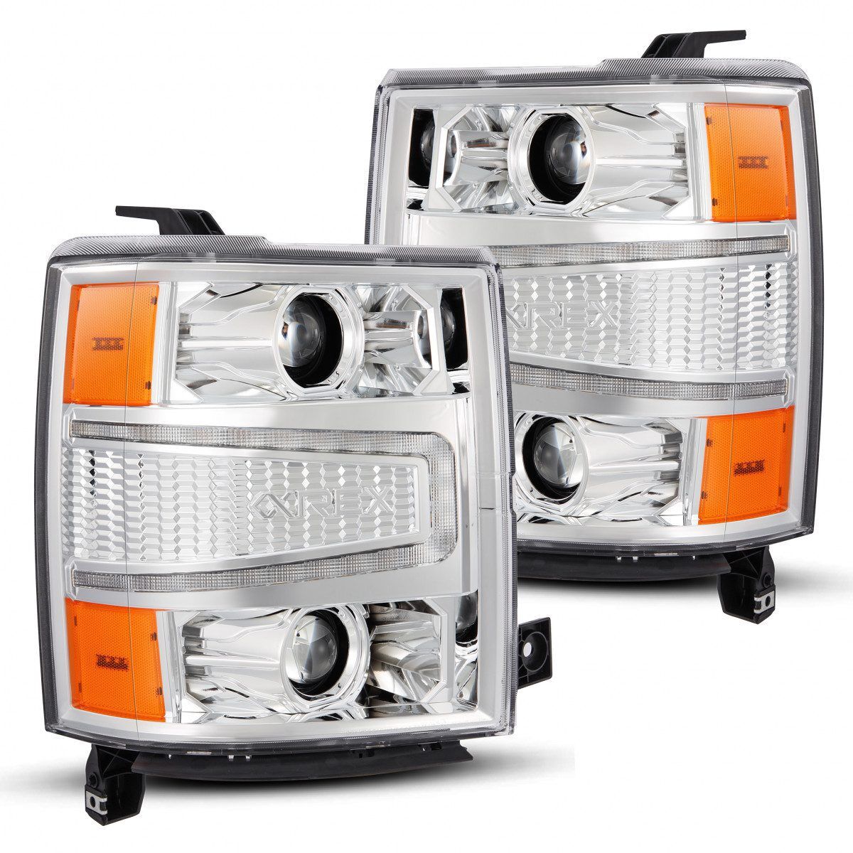 14-15 Chevrolet Silverado PRO-Series LED Projector Headlights Chrome by AlphaRex - 880246