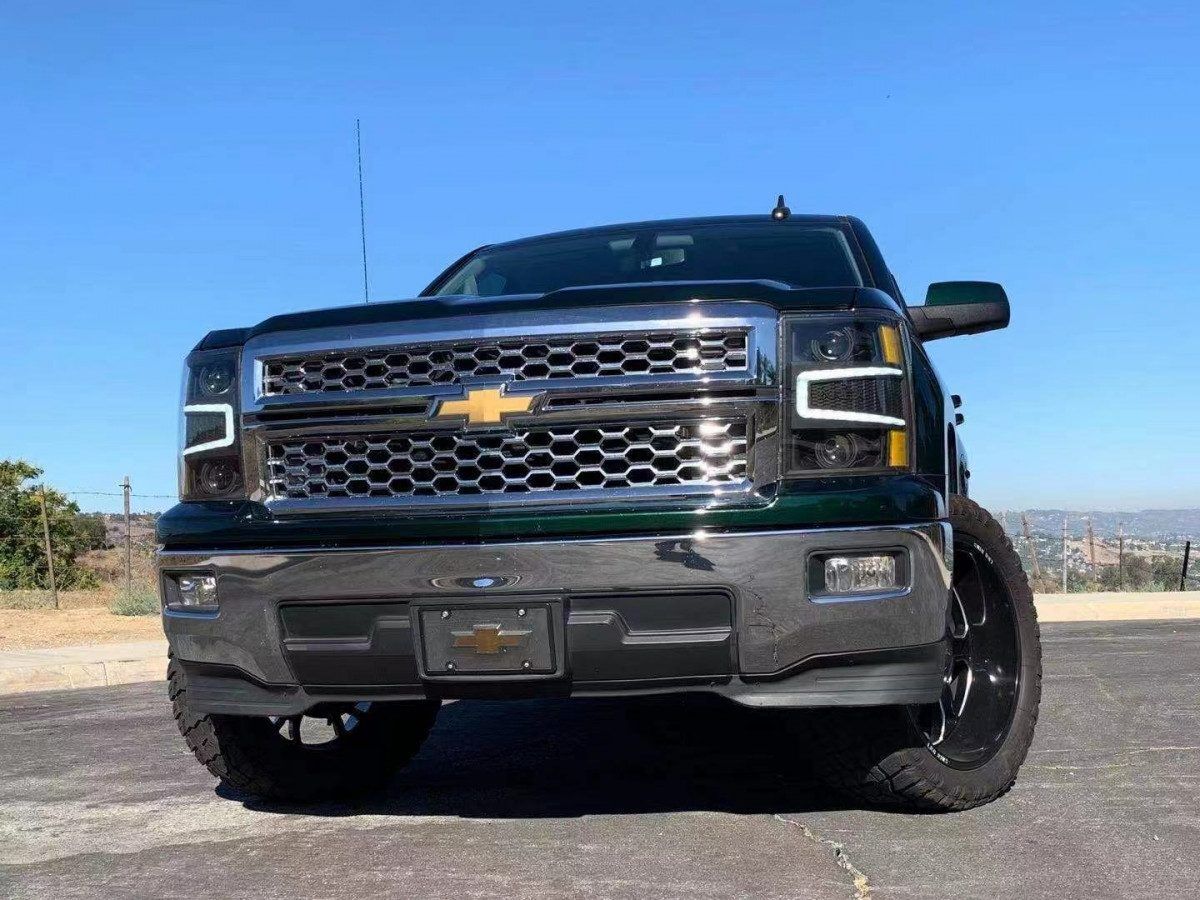14-15 Chevrolet Silverado PRO-Series LED Projector Headlights Alpha-Black by AlphaRex