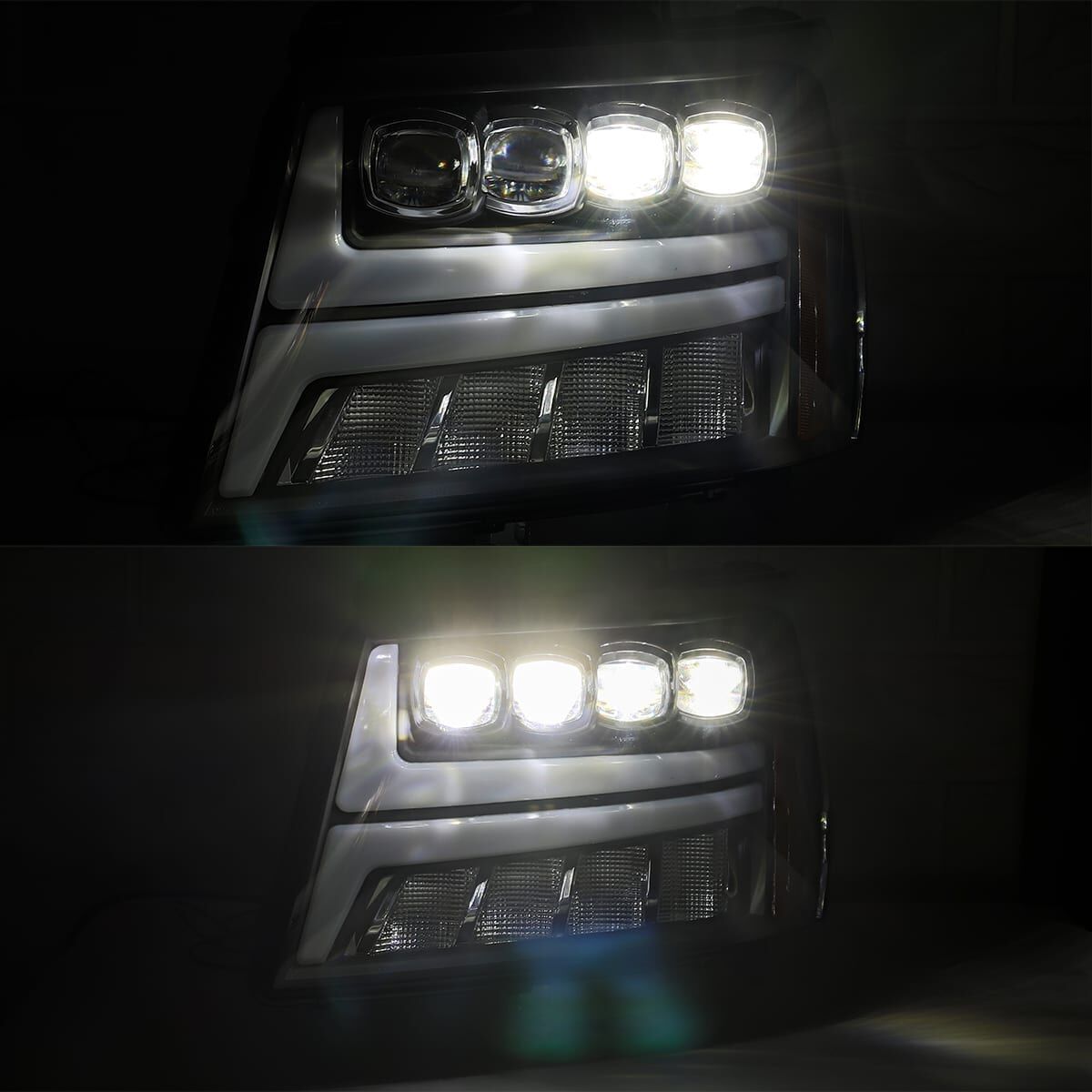 07-13 Avalanche NOVA-Series LED Projector Headlights Chrome by AlphaRex