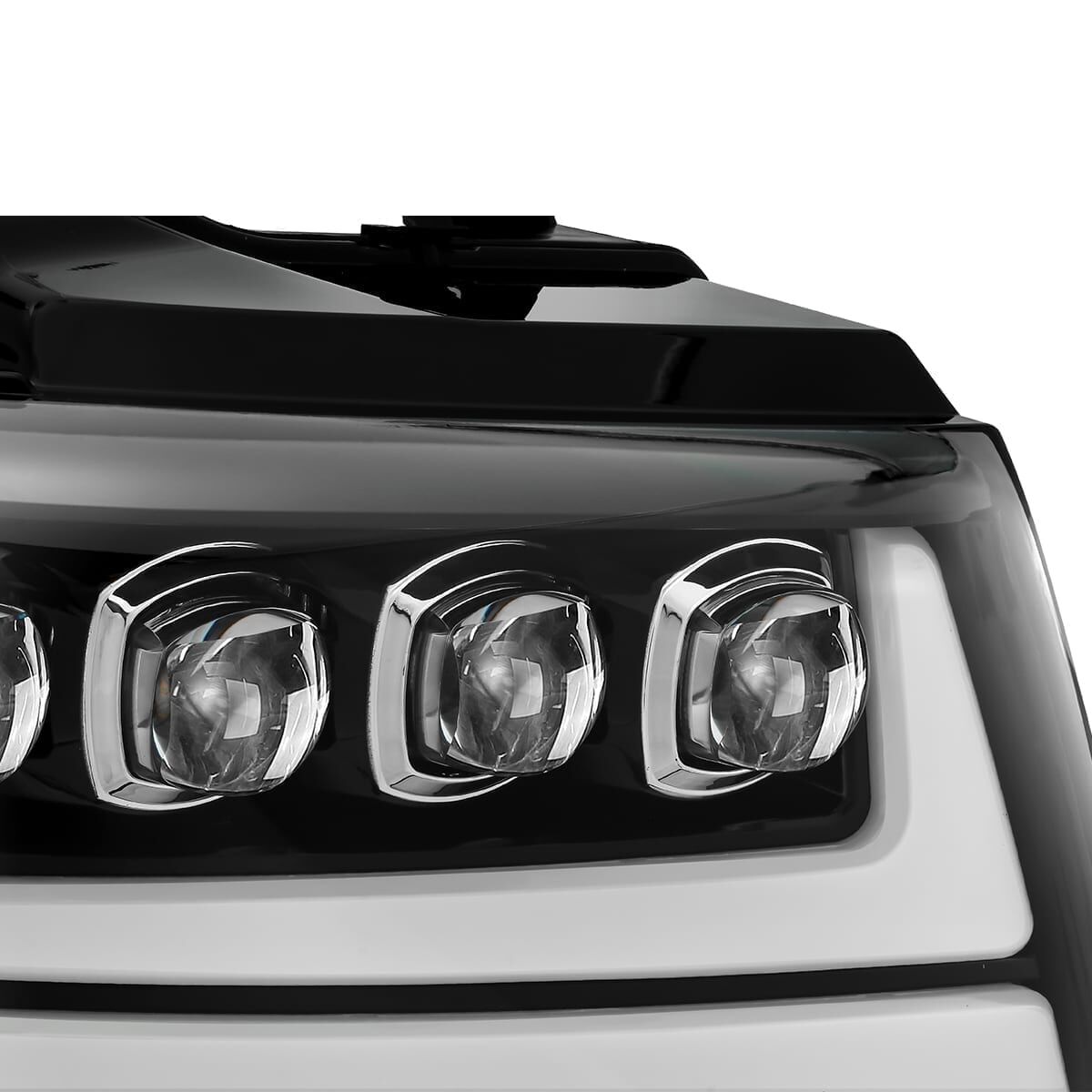 07-13 Chevrolet Avalanche NOVA-Series LED Projector Headlights Jet Black by AlphaRex