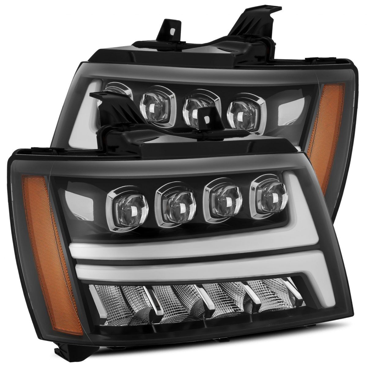 07-13 Chevrolet Avalanche NOVA-Series LED Projector Headlights Jet Black by AlphaRex - 880287