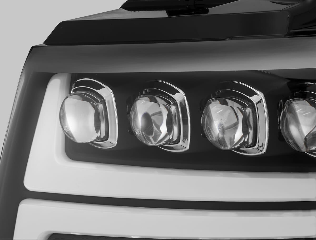 07-13 Chevrolet Avalanche NOVA-Series LED Projector Headlights Black by AlphaRex