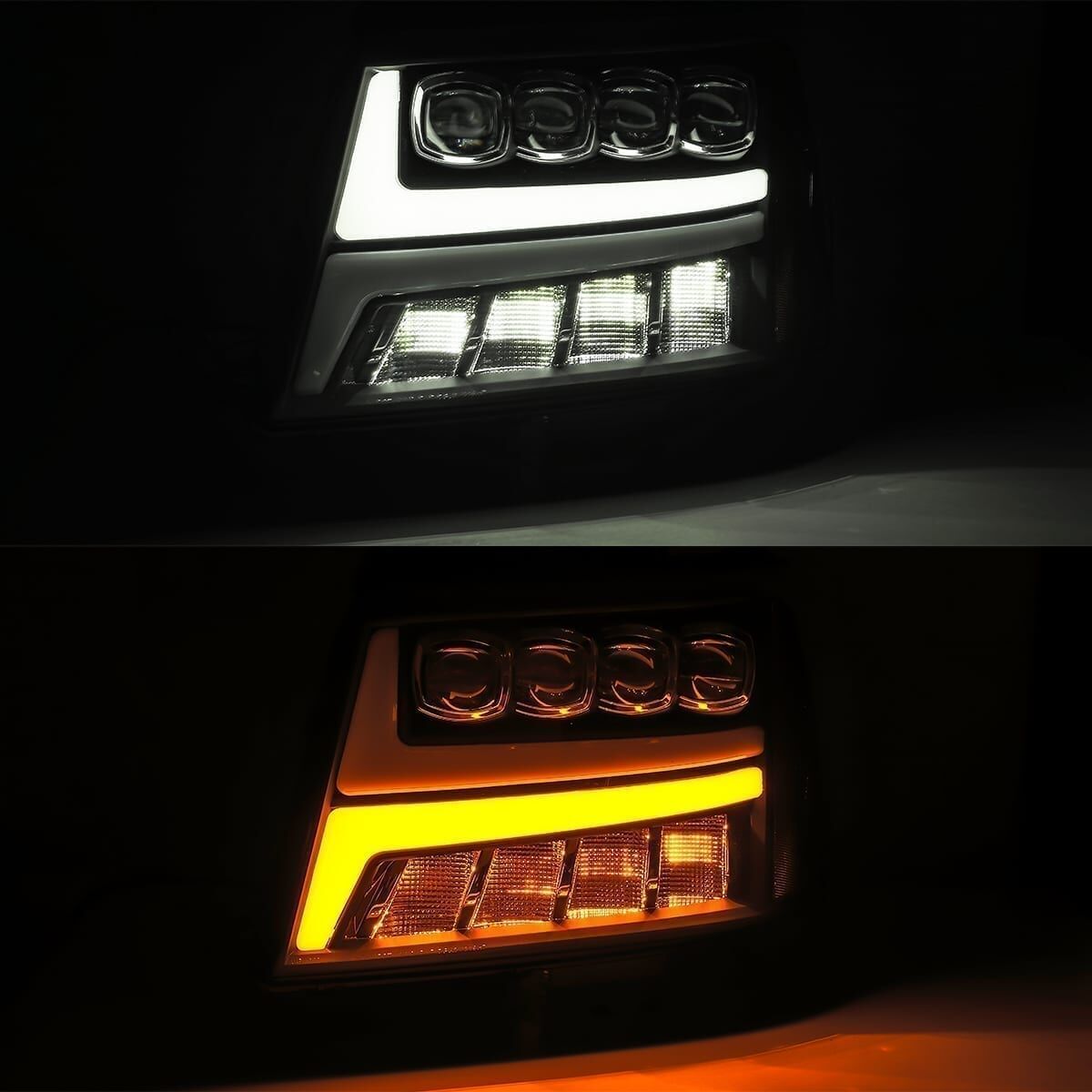 07-13 Chevrolet Avalanche NOVA-Series LED Projector Headlights Black by AlphaRex