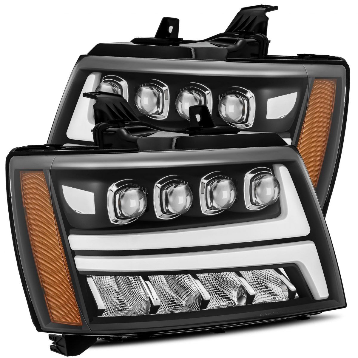 07-13 Chevrolet Avalanche NOVA-Series LED Projector Headlights Black by AlphaRex - 880288