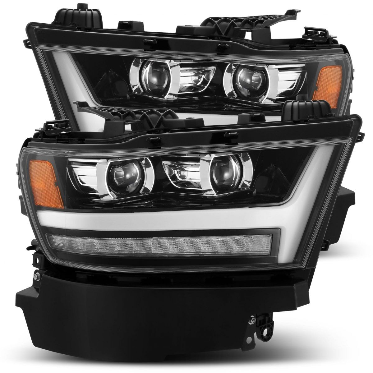 2019-2024 Ram 1500 PRO-Series Projector Headlights Jet Black by AlphaRex - 880513
