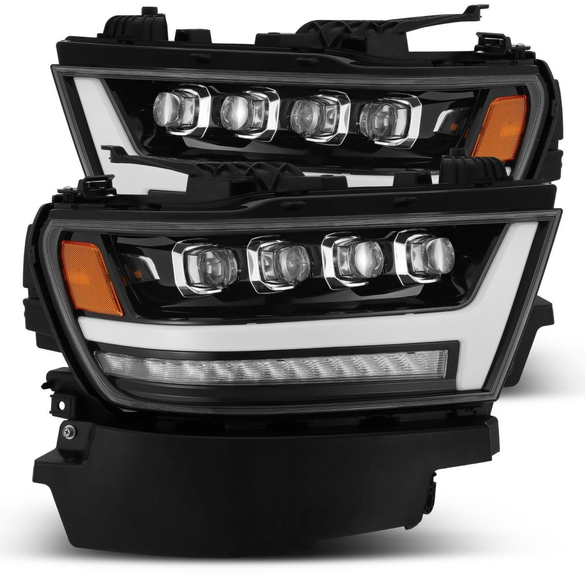 2019-2024 Ram 1500 NOVA-Series LED Projector Headlights Jet Black by AlphaRex - 880516
