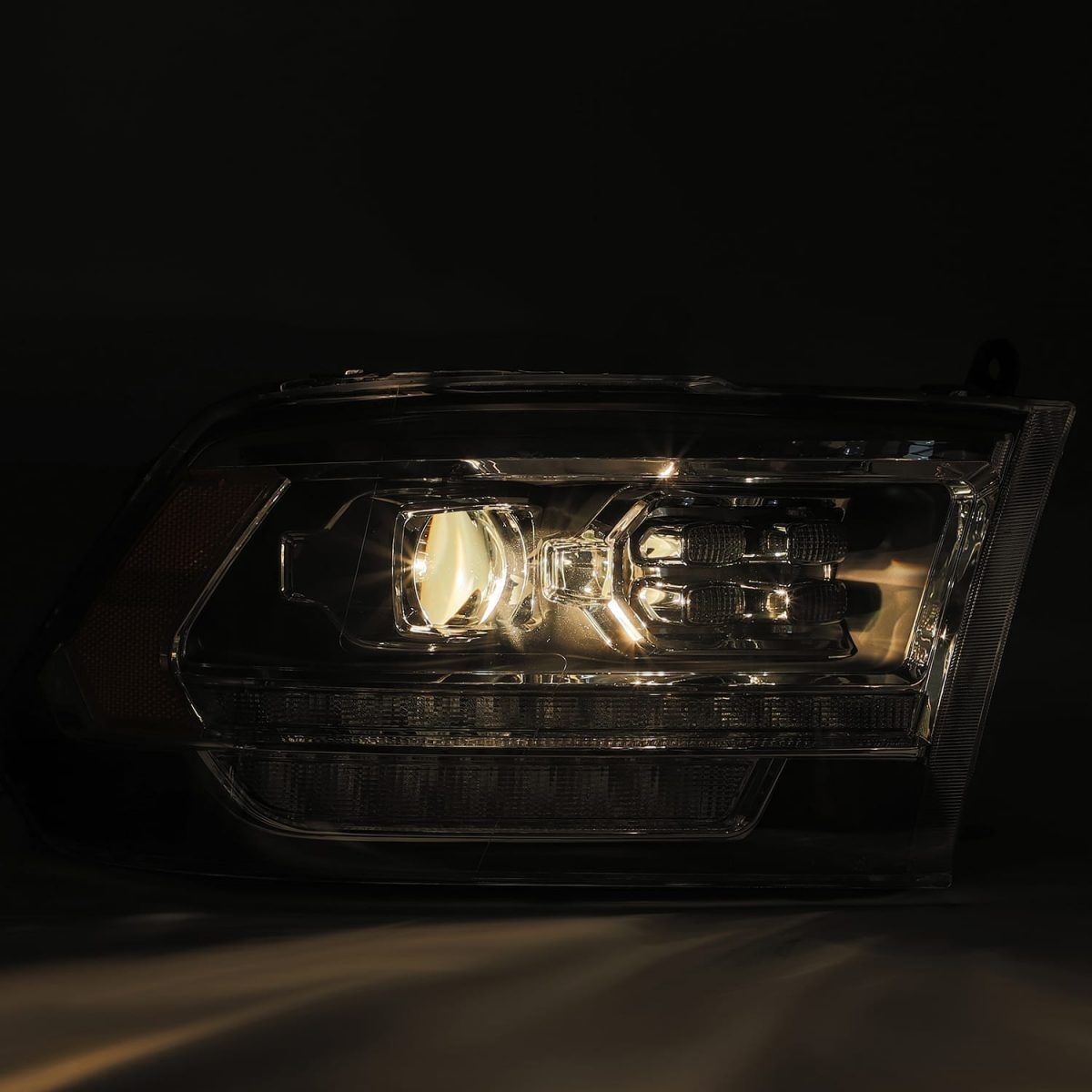 10-18 Ram 2500/3500 Truck LUXX-Series (5th Gen 2500 Style) LED Projector Headlights Black by AlphaRex