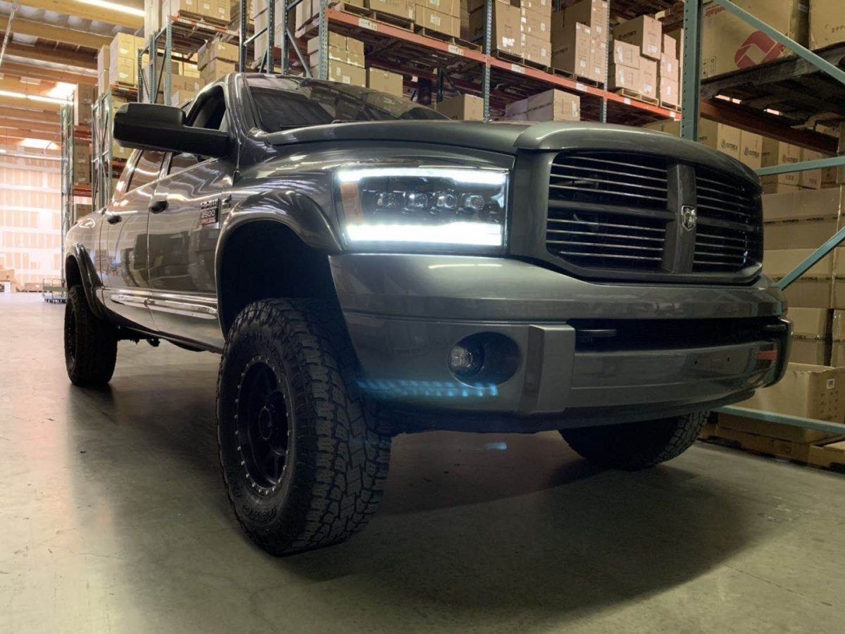 06-08 Dodge Ram 1500 NOVA-Series LED Projector Headlights Alpha-Black by AlphaRex