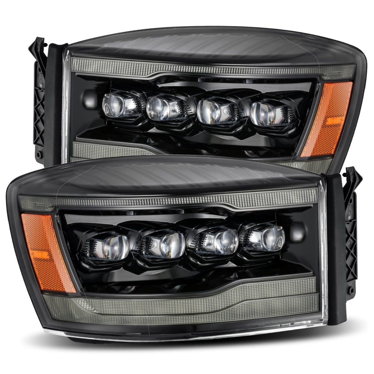 06-08 Dodge Ram 1500 NOVA-Series LED Projector Headlights Alpha-Black by AlphaRex - 880538