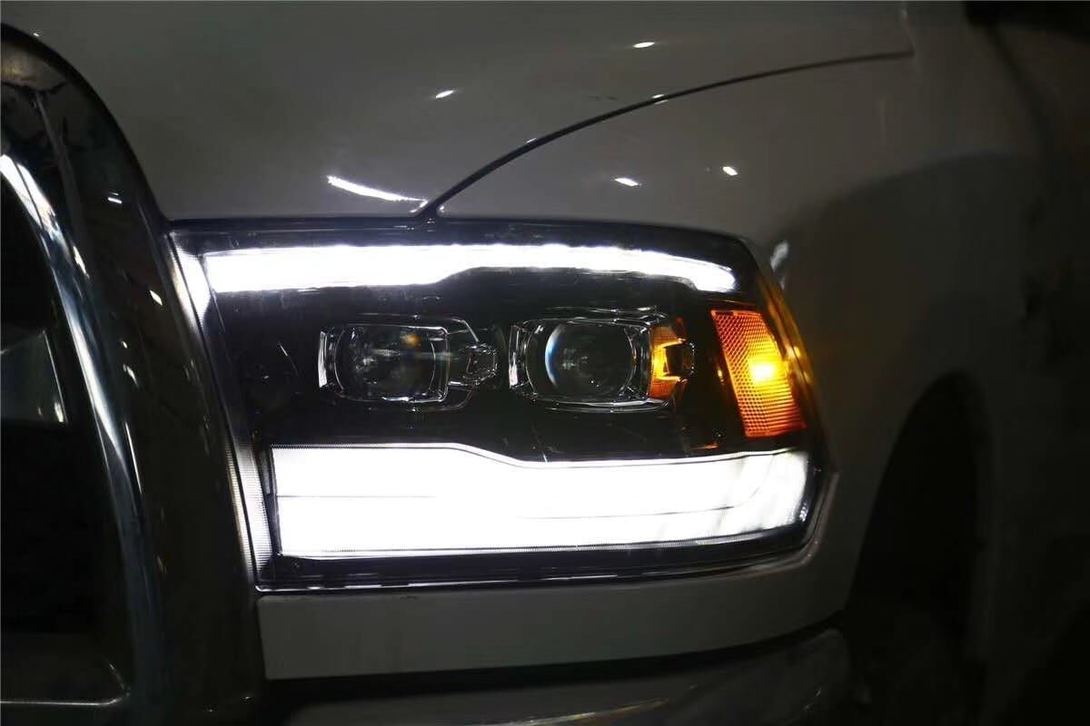 10-18 Ram 2500/3500 Truck LUXX-Series LED Projector Headlights Black by AlphaRex - 880539