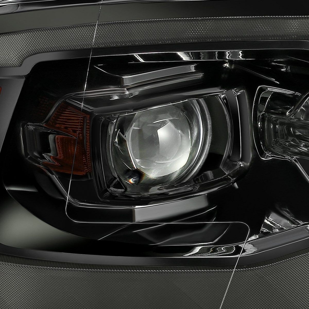 09-18 Ram 1500 Truck LUXX-Series LED Projector Headlights Alpha-Black by AlphaRex