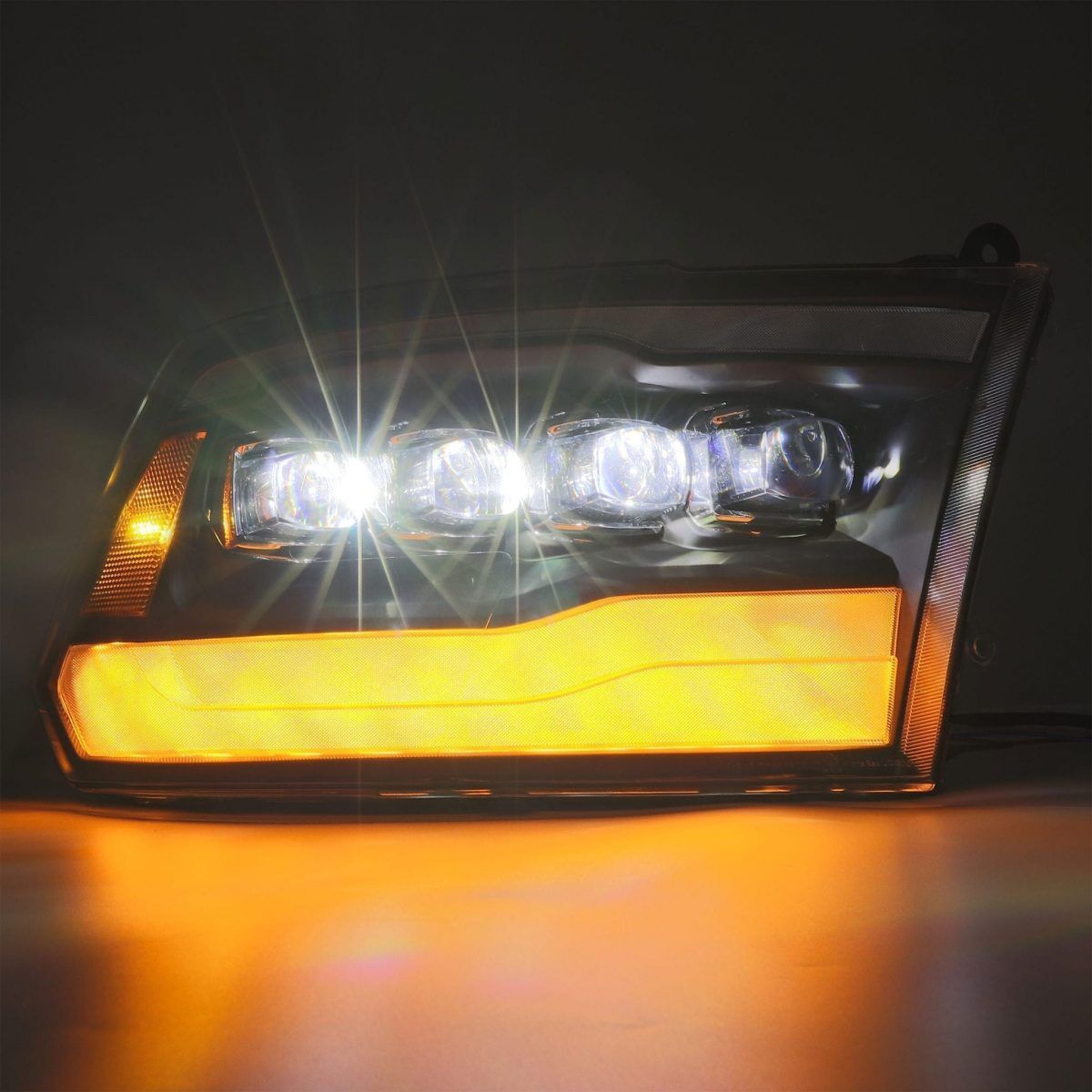 09-18 Ram 1500 Truck NOVA-Series LED Projector Headlights Alpha-Black by AlphaRex