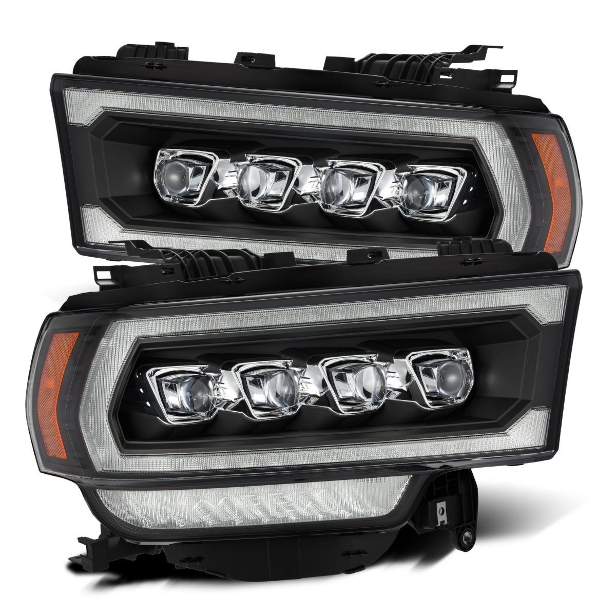 2019-2024 Ram 2500/3500 NOVA-Series LED Projector Headlights Black by AlphaRex - 880553
