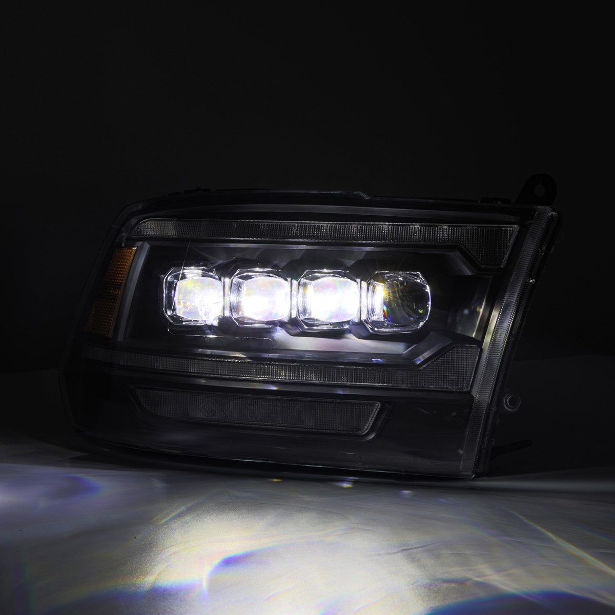 10-18 Ram 2500/3500 Truck NOVA-Series (5th Gen 2500 G2 Style) LED Projector Headlights Black by AlphaRex