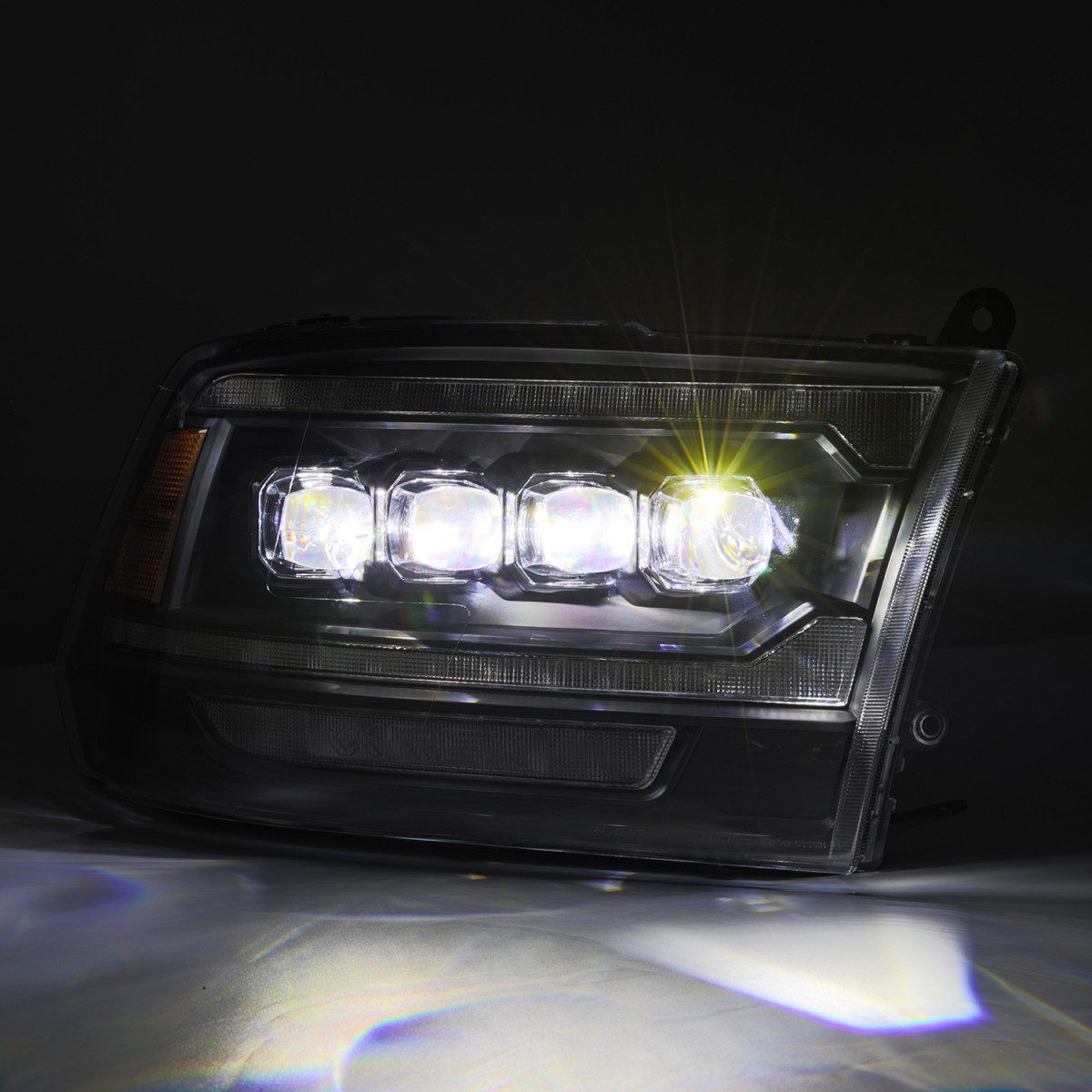 10-18 Ram 2500/3500 Truck NOVA-Series (5th Gen 2500 G2 Style) LED Projector Headlights Black by AlphaRex