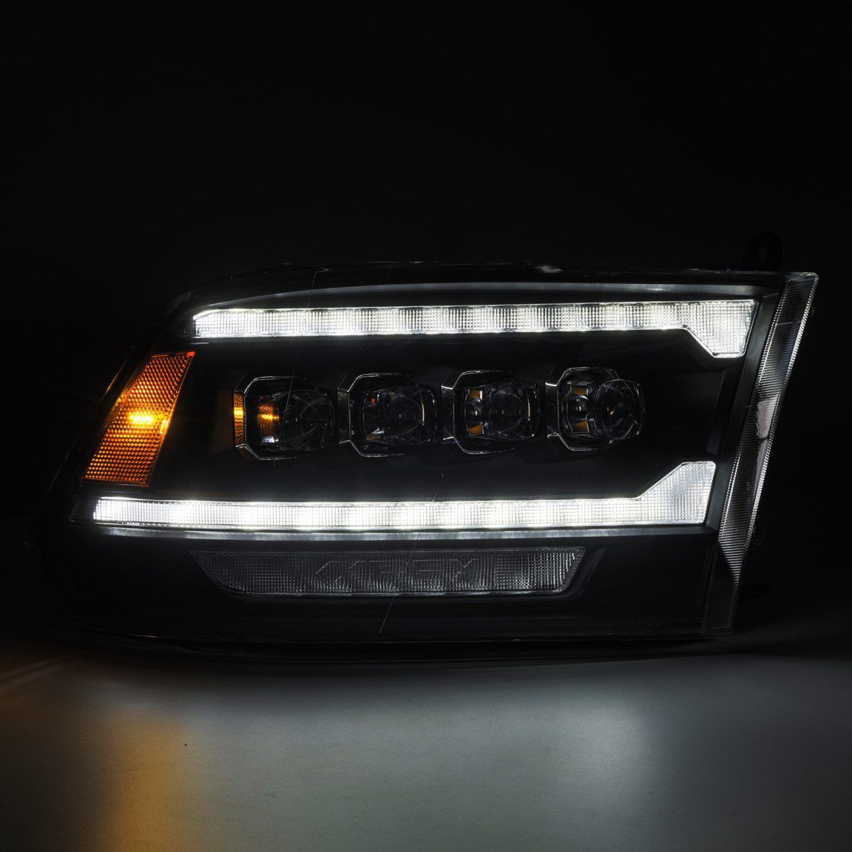 10-18 Ram 2500/3500 Truck NOVA-Series (5th Gen 2500 G2 Style) LED Projector Headlights Black by AlphaRex