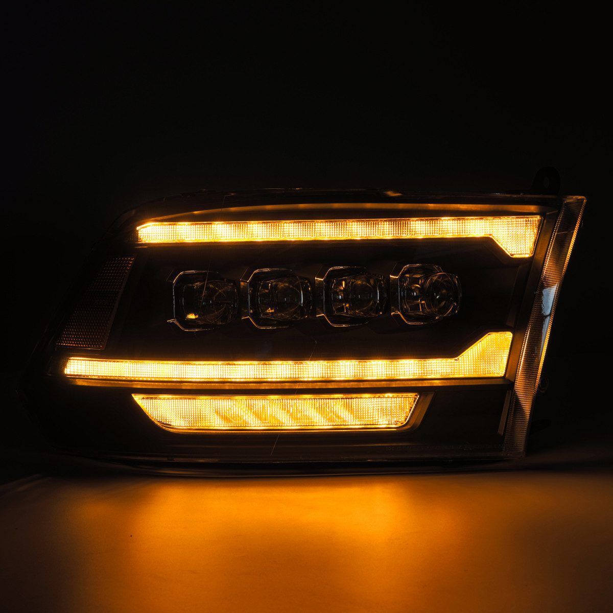 10-18 Ram 2500/3500 Truck NOVA-Series (5th Gen 2500 G2 Style) LED Projector Headlights Black by AlphaRex