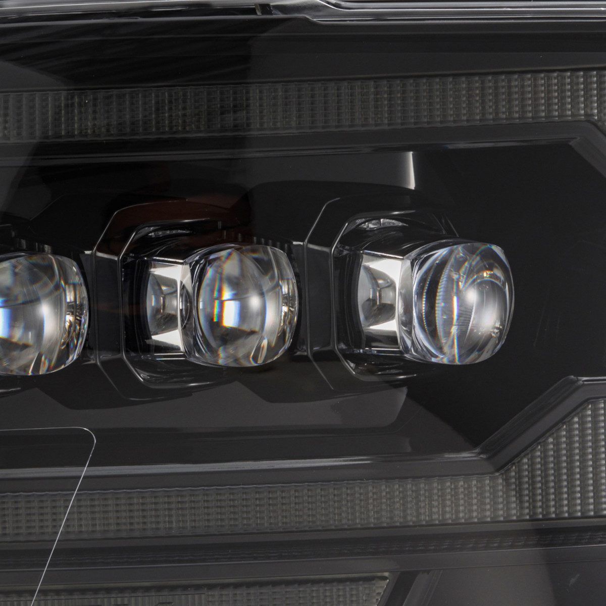 10-18 Ram 2500/3500 Truck NOVA-Series (5th Gen 2500 G2 Style) LED Projector Headlights Alpha-Black by AlphaRex