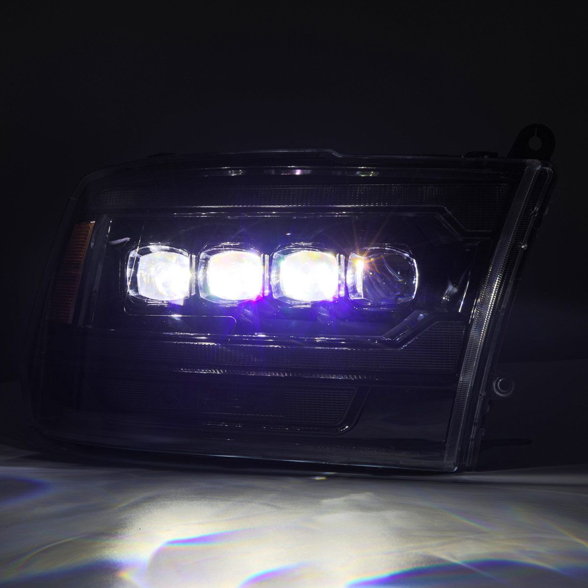 10-18 Ram 2500/3500 Truck NOVA-Series (5th Gen 2500 G2 Style) LED Projector Headlights Alpha-Black by AlphaRex