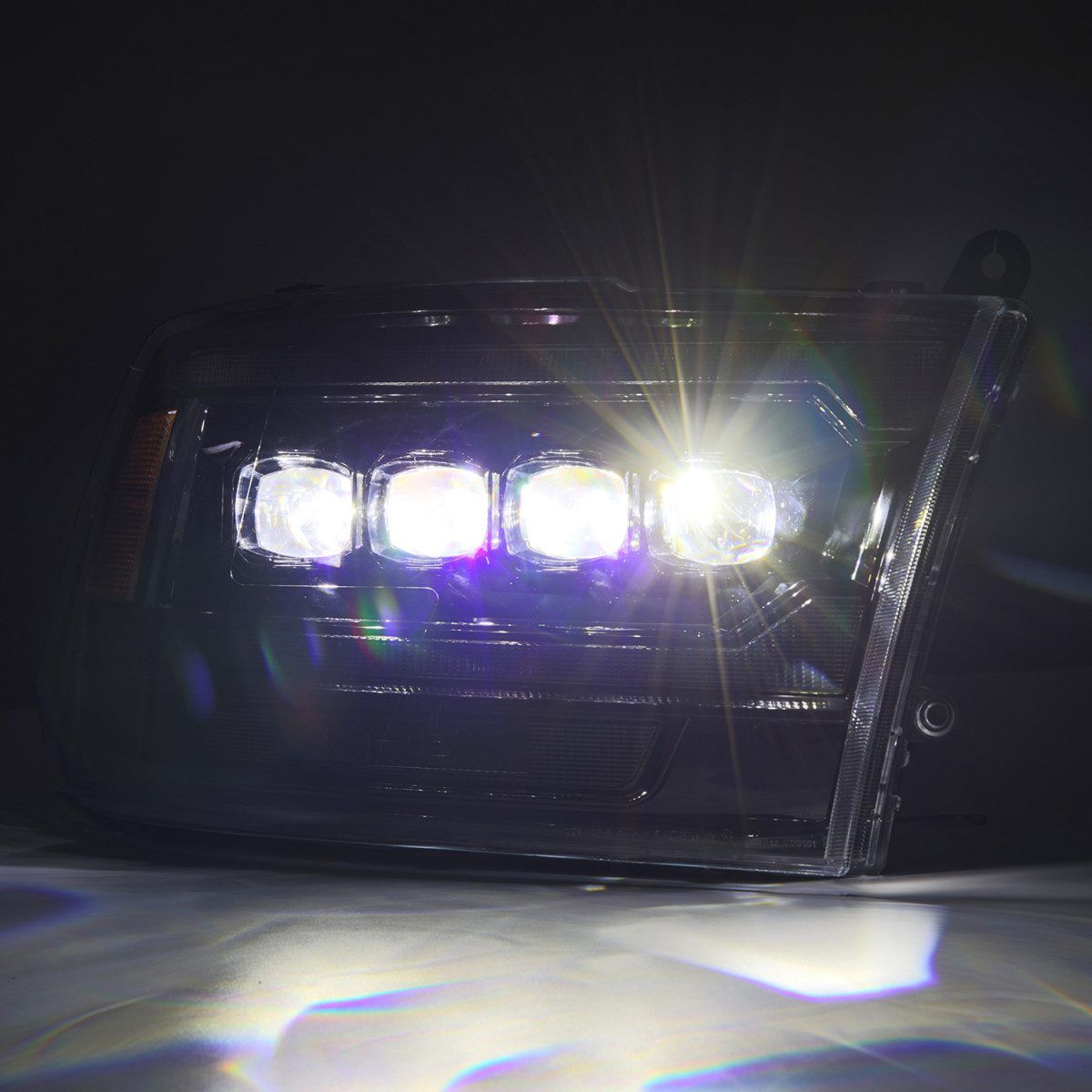 10-18 Ram 2500/3500 Truck NOVA-Series (5th Gen 2500 G2 Style) LED Projector Headlights Alpha-Black by AlphaRex
