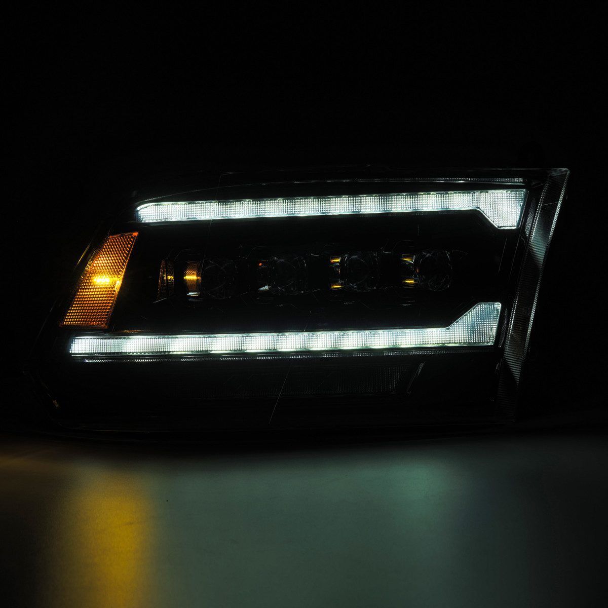 10-18 Ram 2500/3500 Truck NOVA-Series (5th Gen 2500 G2 Style) LED Projector Headlights Alpha-Black by AlphaRex