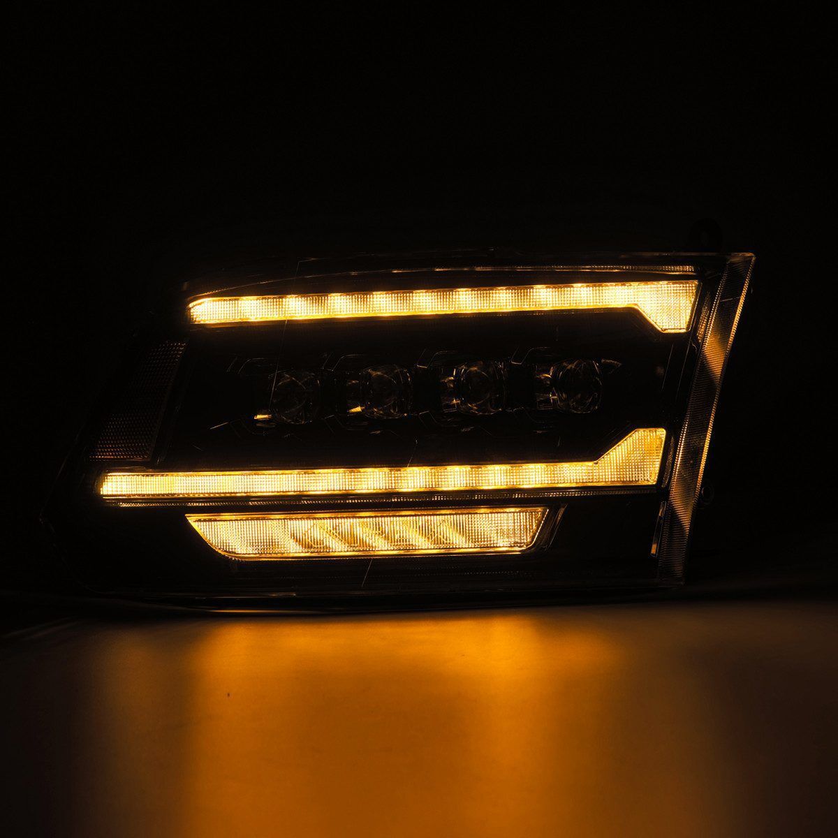 10-18 Ram 2500/3500 Truck NOVA-Series (5th Gen 2500 G2 Style) LED Projector Headlights Alpha-Black by AlphaRex