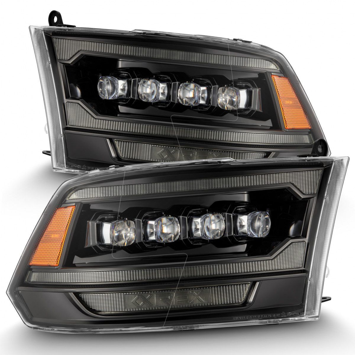 10-18 Ram 2500/3500 Truck NOVA-Series (5th Gen 2500 G2 Style) LED Projector Headlights Alpha-Black by AlphaRex - 880557