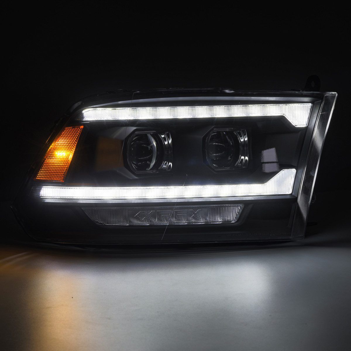 09-18 Ram 1500 Truck LUXX-Series (5th Gen 2500 G2 Style) LED Projector Headlights Black by AlphaRex