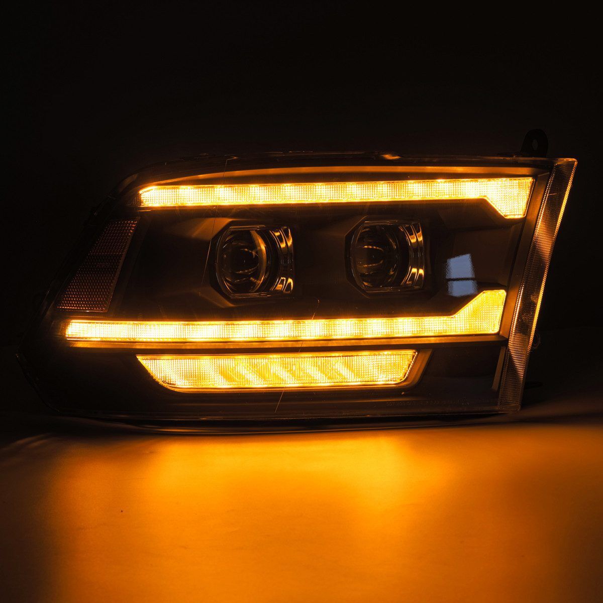 09-18 Ram 1500 Truck LUXX-Series (5th Gen 2500 G2 Style) LED Projector Headlights Black by AlphaRex