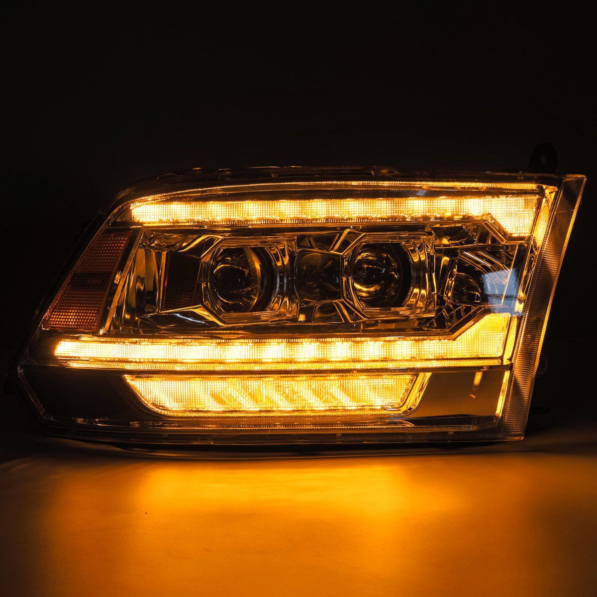 10-18 Ram 2500/3500 Truck LUXX-Series (5th Gen 2500 G2 Style) LED Projector Headlights Chrome by AlphaRex