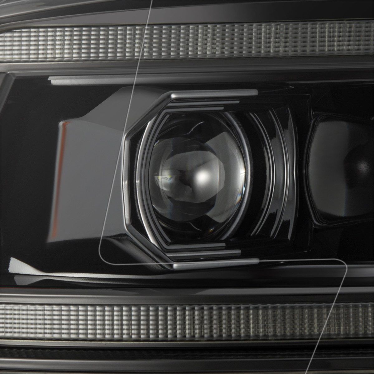 09-18 Ram 1500 Truck LUXX-Series (5th Gen 2500 G2 Style) LED Projector Headlights Alpha-Black by AlphaRex