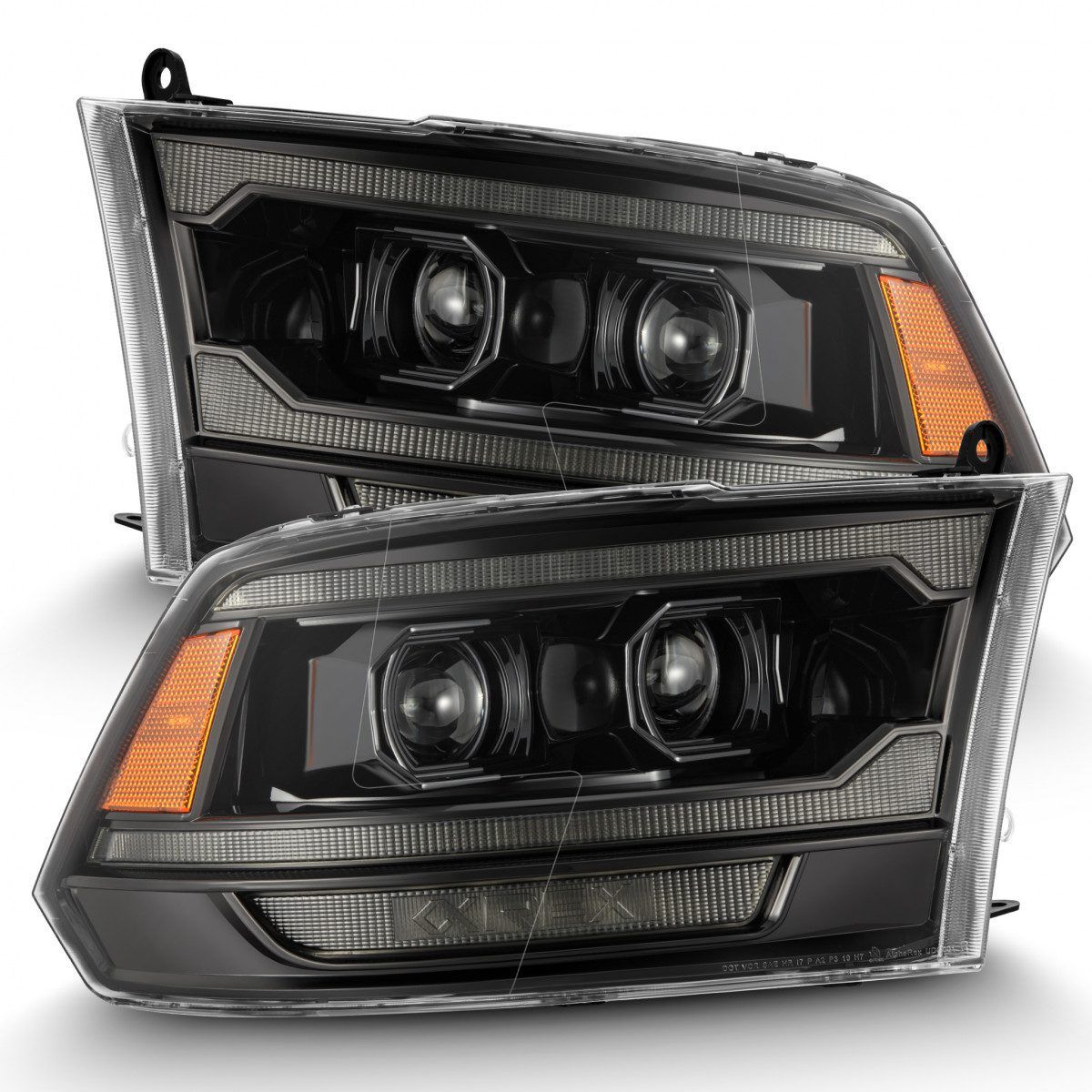 09-18 Ram 1500 Truck LUXX-Series (5th Gen 2500 G2 Style) LED Projector Headlights Alpha-Black by AlphaRex - 880560