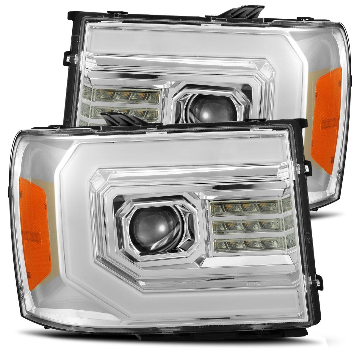 07-13 GMC Sierra PRO-Series Projector Headlights Chrome by AlphaRex - 880604