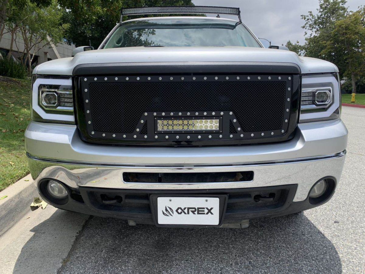 07-13 GMC Sierra PRO-Series Projector Headlights Jet Black by AlphaRex